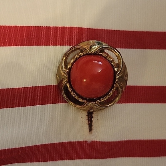 VTG ACACIA Candy Stripe Double Breasted Sleeveless Doll Top - Picture 12 of 12